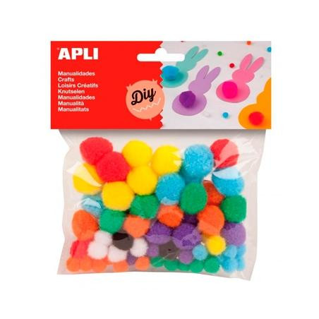 (13061) APLI POMPONES COLORES SURTIDOS -BOLSA 78U-
