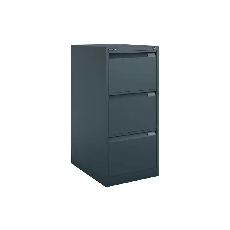(1633A-AV1) BISLEY ARCHIVADOR METÁLICO BS1633 PREMIUM 3 CAJONES FOLIO CARPETAS COLGANTES MULTIFORMATO FONDO 62CM ANTRACITA