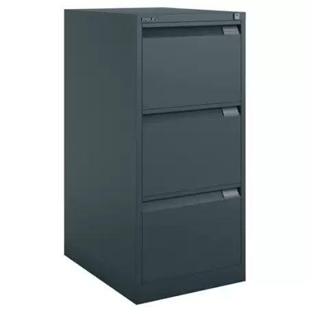 (1633A-AV1) BISLEY ARCHIVADOR METÁLICO BS1633 PREMIUM 3 CAJONES FOLIO CARPETAS COLGANTES MULTIFORMATO FONDO 62CM ANTRACITA