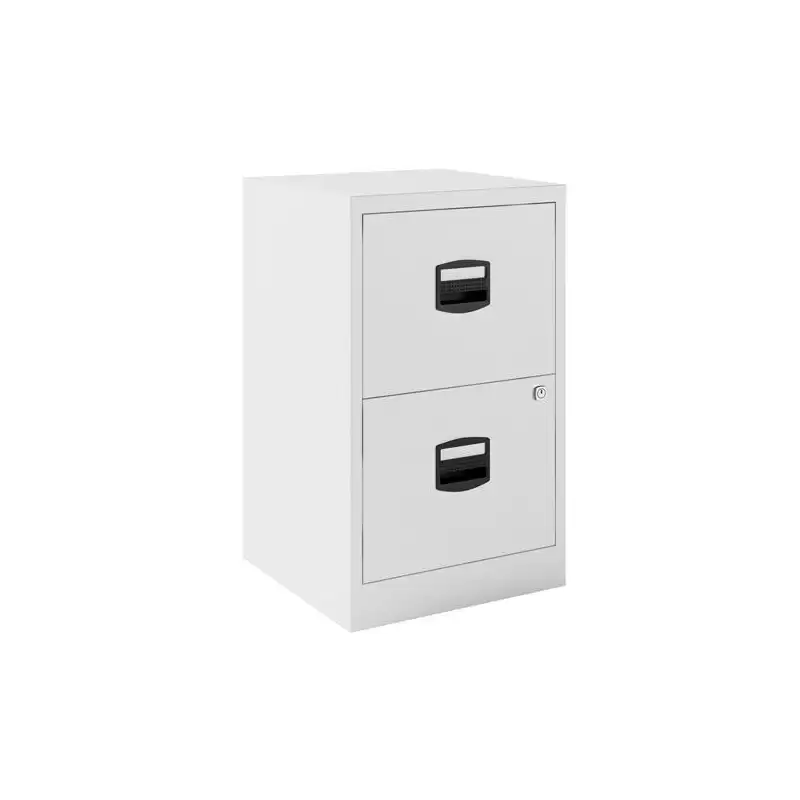 (PFA2-BA5) BISLEY CAJONERA METÁLICA PF 2 CAJONES ARCHIVO FIJA FONDO 40CM BLANCO