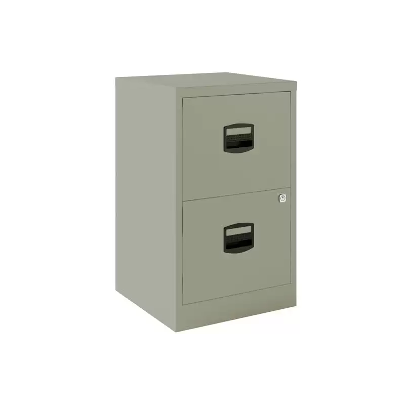 (PFA2-V7) BISLEY ARCHIVADOR METALICO 2 CAJONES ARCHIVO CARPETAS COLGANTES A4 FONDO 40CM GRIS