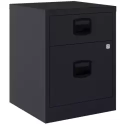 (PFAM1S1F-AV1) BISLEY CAJONERAS METALICAS 1 CAJÓN PERSONAL + 1 CAJÓN ARCHIVO A4 MÓVIL FONDO 40CM ANTRACITA ( MONTADO)