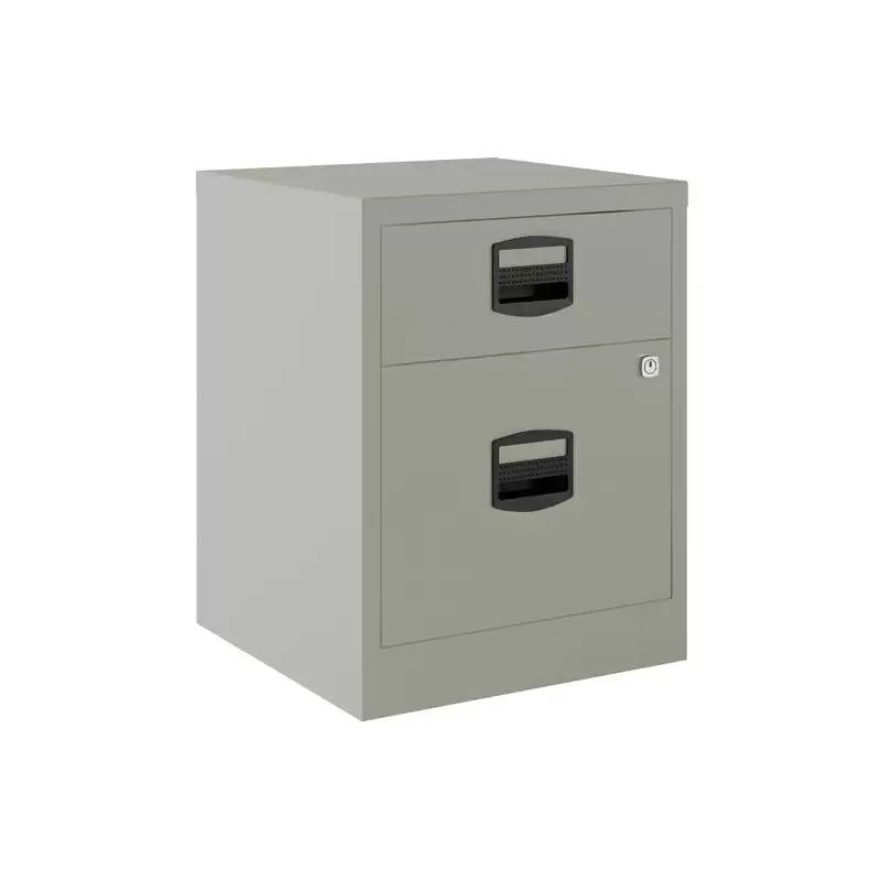(PFAM1S1F-V7) BISLEY CAJONERAS METALICAS 1 CAJÓN PERSONAL + 1 CAJÓN ARCHIVO A4 MÓVIL FONDO 40CM GRIS ( MONTADO)