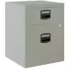 (PFAM1S1F-V7) BISLEY CAJONERAS METALICAS 1 CAJÓN PERSONAL + 1 CAJÓN ARCHIVO A4 MÓVIL FONDO 40CM GRIS ( MONTADO)