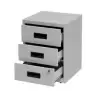 (PFAM3S-V7) BISLEY CAJONERA METÁLICA 3 CAJONES 40X51X40 CM (ANCHO X ALTO X FONDO) CON RUEDAS GRIS (MONTADO)