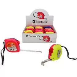 (312207) BISMARK FLEXOMETRO CON FRENO 3 METROS COLORES SURTIDOS