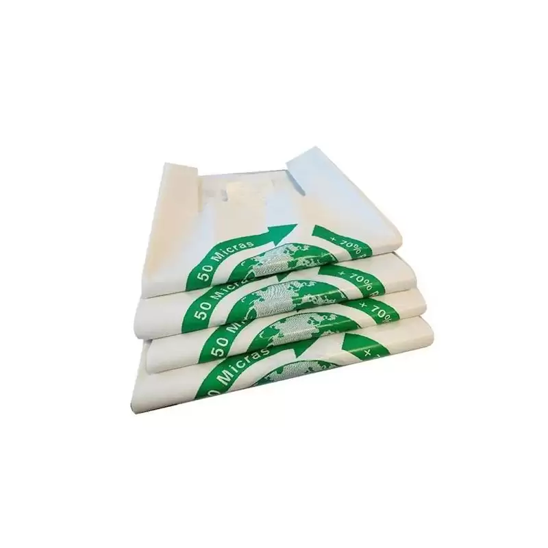 (70137) BOLSA DE CAMISETA 50X60CM 50 MICRAS 70% RECICLADO PAQUETE 100 UD