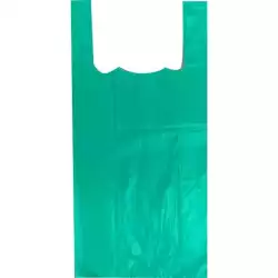 (8094) BOLSA DE ASA ANÓNIMA 42X53CM 50 MICRAS 70% RECICLADO VERDE PAQUETE 1KG