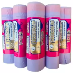 (BOLSAELIOT) ELIOT BOLSA DE BASURA AUTOCIERRE 70X80 ROLLO DE 15 VIOLETA