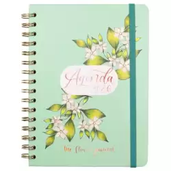 (770300226) FINOCAM AGENDA ESPIRAL THE FLOWER JOURNAL E10-155X212MM SVH TAPA DURA VERDE 2026