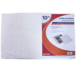 (6470500) GRAFOPLÁS FUNDAS 4 TALADROS PP EXTRA 320X2300MM PARA ÁLBUM FOTOGRAFÍAS TRANSPARENTE -BOLSA 10U-