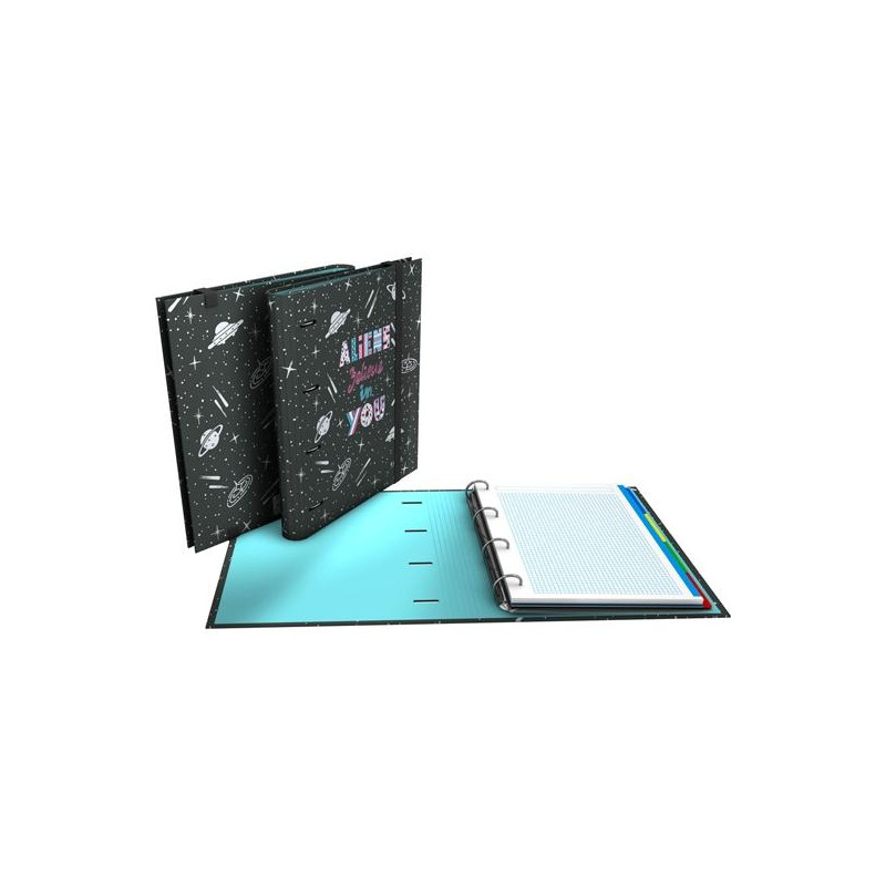 (88102666) GRAFOPLÁS CARPEBOOK ANILLAS 4D35MM RECAMBIO 100H 5X5 EC3.FORRADO DIN-A4 ALIENS