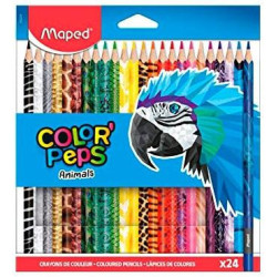 (832224) MAPED LÁPICES DE COLORES ANIMALS COLOR´PEPS SURTIDOS ESTUCHE 24 UD