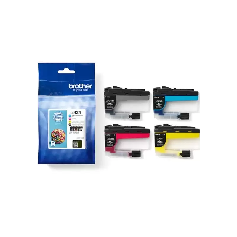 (LC424VAL) BROTHER TINTA BK/C/ M/Y  DCP-J1200W/J120WE - PACK 4 COLORES