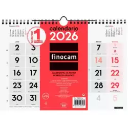 (780000026) FINOCAM CALENDARIO DE PARED NÚMEROS GRANDES M-300X210MM MV NEUTRO 2026