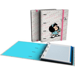 (88122726) GRAFOPLÁS CARPETA ANILLAS MIXTAS 4X35 CARPEBOOK A4 C/RECAMBIO 90H 5X5 90GR CARTÓN FORRADO MAFALDA BIRD