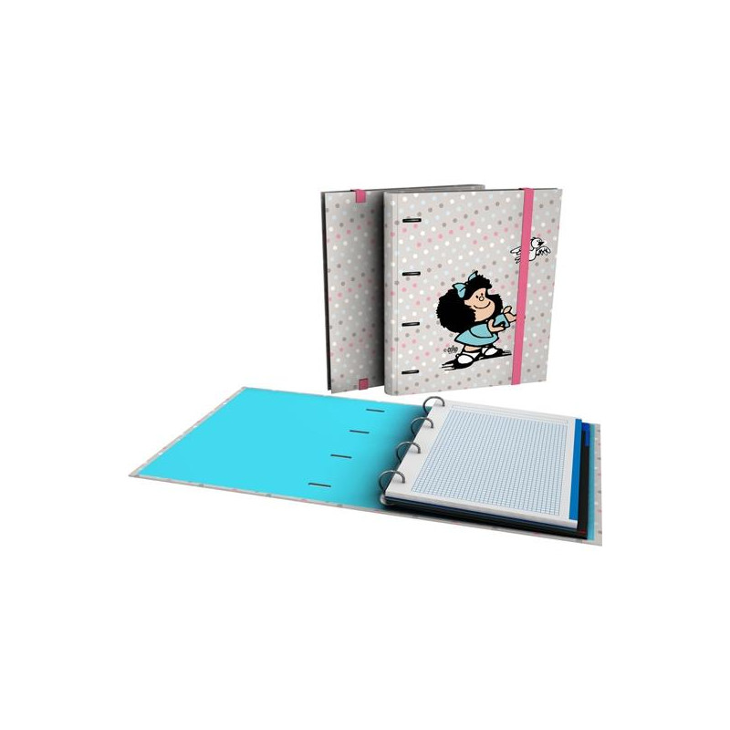 (88122726) GRAFOPLÁS CARPETA ANILLAS MIXTAS 4X35 CARPEBOOK A4 C/RECAMBIO 90H 5X5 90GR CARTÓN FORRADO MAFALDA BIRD