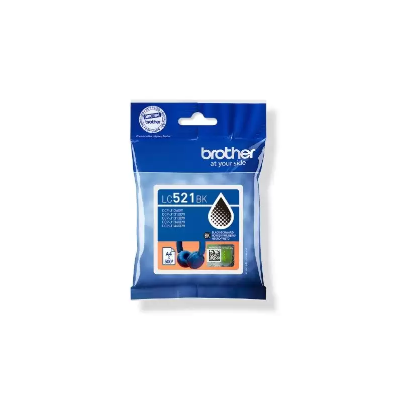 (LC521BK) BROTHER TINTA NEGRO DCP-J1260W/J1310DW/J1360DW