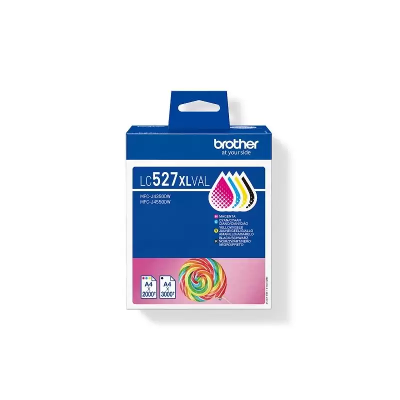 (LC527XLVAL) BROTHER TINTA BK/C/M/Y MFC-J4350DW/J4550DW - PACK 4 COLORES