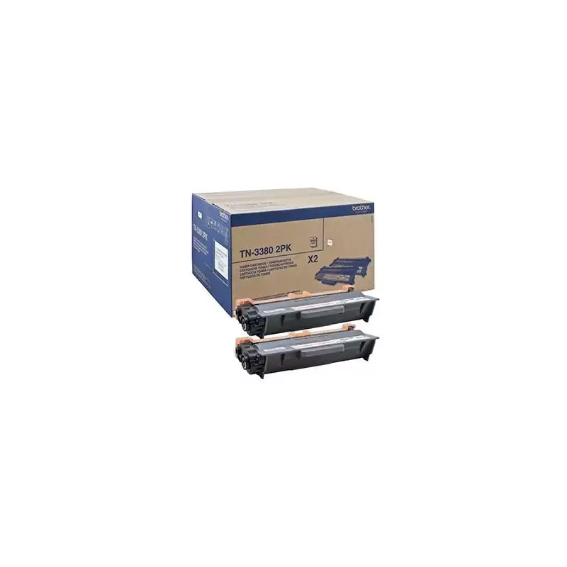 (TN3380TWIN) BROTHER TONER NEGRO HL-5440D/5450DN/5470DW/6180DW - DCP-8110DN/8250DN - MFC-8510DN/8520DN/8950DW - PACK 2 UNIDADES