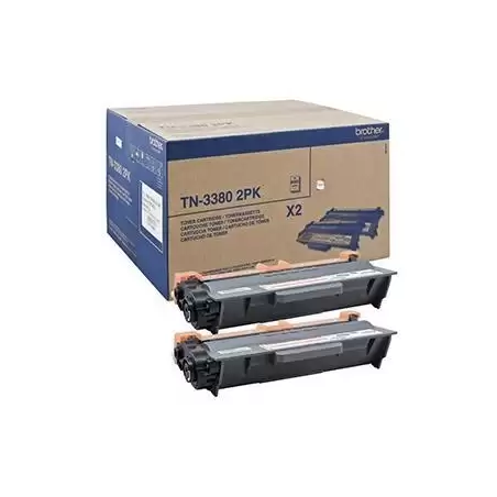 (TN3380TWIN) BROTHER TONER NEGRO HL-5440D/5450DN/5470DW/6180DW - DCP-8110DN/8250DN - MFC-8510DN/8520DN/8950DW - PACK 2 UNIDADES