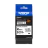 (TZES211) BROTHER CINTA ROTULADORA LAMINADA SUPER ADHESIVA TEXTO NEGRO SOBRE BLANCO - 6MMX8M