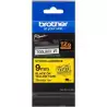 (TZES621) BROTHER CINTA ROTULADORA LAMINADA SUPER ADHESIVA TEXTO NEGRO SOBRE AMARILLO - 9MMX8M