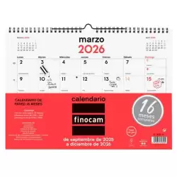 (782020026) FINOCAM CALENDARIO DE PARED 16 MESES L-340X240MM MV NEUTRO 2025-2026
