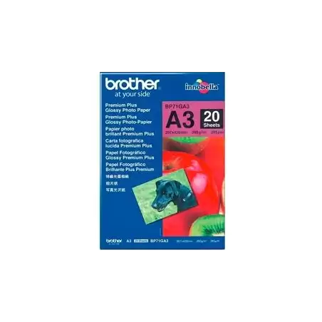 (BP71GA3) BROTHER PAPEL INKJET GLOSSY A3 20H 260G/M2