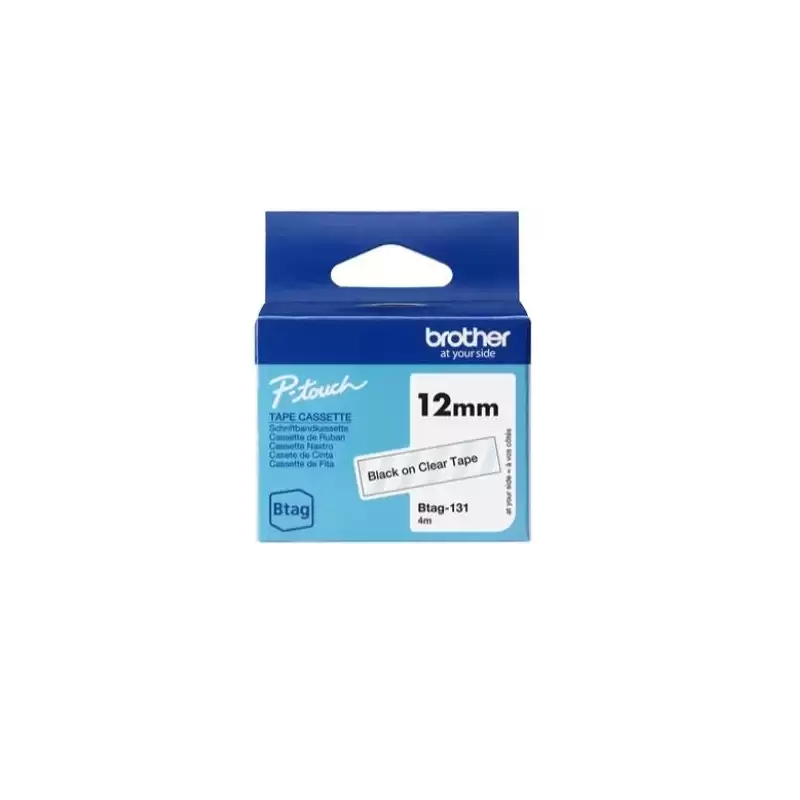 (BTAG131) BROTHER CINTA DOMÉSTICA BTAG NEGRO SOBRE TRANSPARENTE - PTN10