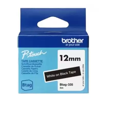 (BTAG335) BROTHER CINTA DOMÉSTICA BTAG BLANCO SOBRE NEGRO - PTN10