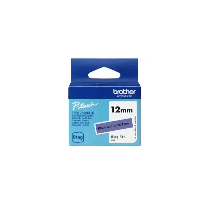 (BTAGF31) BROTHER CINTA DOMÉSTICA BTAG NEGRO SOBRE MORADO - PTN10
