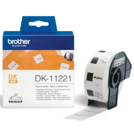 (DK11221) BROTHER ETIQUETAS PRECORTADAS CUADRADAS PAPEL TÉRMICO 23X23MM (1.000 ETIQUETAS)