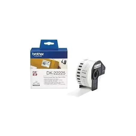 (DK22225) BROTHER CINTA CONTINUA DE PAPEL TÉRMICO ADHESIVO - BLANCO - 38MMX30