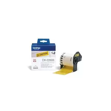(DK22606) BROTHER CINTA CONTINUA DE PELÍCULA PLASTICA - AMARILLO - 62MMX15