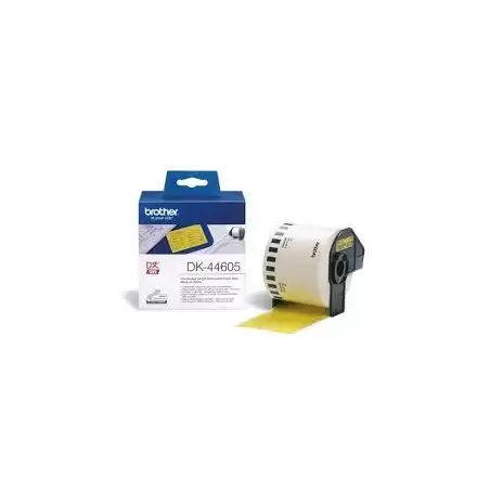 (DK44605) BROTHER CINTA CONTINUA DE PAPEL TÉRMICO REMOVIBLE - AMARILLO - 62MMX30
