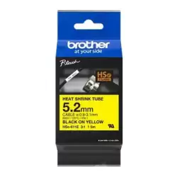 (HSE611E) BROTHER CINTA TERMORRECTRÁCTIL TEXTO NEGRO SOBRE AMARILLO 5