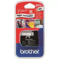 (MK221BZ) BROTHER CINTA NO LAMINADA TEXTO NEGRO SOBRE BLANCO - 9MMX8M