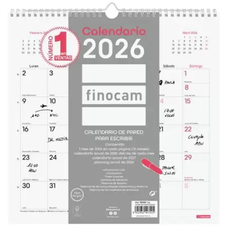(787007326) FINOCAM CALENDARIO DE PARED PARA ESCRIBIR 30X30-300X300MM MV CHIC BLANCO 2026