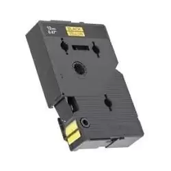 (TC601) BROTHER CINTA ROTULADORA LAMINADA TEXTO NEGRO SOBRE AMARILLO DE 12MMX7