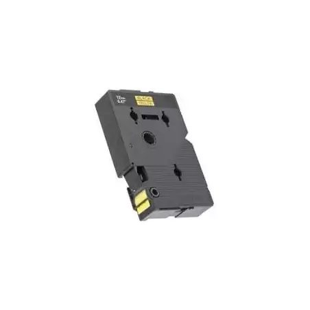 (TC601) BROTHER CINTA ROTULADORA LAMINADA TEXTO NEGRO SOBRE AMARILLO DE 12MMX7