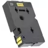 (TC601) BROTHER CINTA ROTULADORA LAMINADA TEXTO NEGRO SOBRE AMARILLO DE 12MMX7