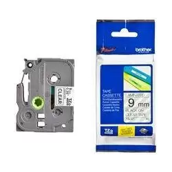 (TZE121) BROTHER CINTA ROTULADORA LAMINADA TEXTO NEGRO SOBRE TRANSPARENTE  - 9MMX8M