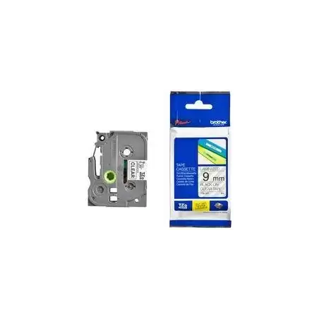 (TZE121) BROTHER CINTA ROTULADORA LAMINADA TEXTO NEGRO SOBRE TRANSPARENTE  - 9MMX8M