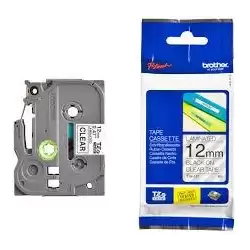 (TZE131) BROTHER CINTA ROTULADORA LAMINADA TEXTO NEGRO SOBRE TRANSPARENTE 12MMX8M