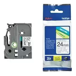 (TZE151) BROTHER CINTA ROTULADORA LAMINADA TEXTO NEGRO SOBRE TRANSPARENTE - 24MMX8M