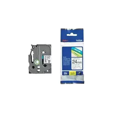 (TZE151) BROTHER CINTA ROTULADORA LAMINADA TEXTO NEGRO SOBRE TRANSPARENTE - 24MMX8M
