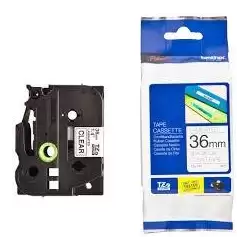 (TZE161) BROTHER CINTA ROTULADORA LAMINADA TEXTO NEGRO SOBRE TRANSPARENTE - 36MMX8M