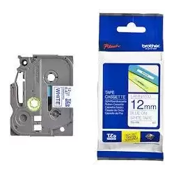 (TZE233) BROTHER CINTA ROTULADORA LAMINADA TEXTO AZUL SOBRE BLANCO - 12MMX8M