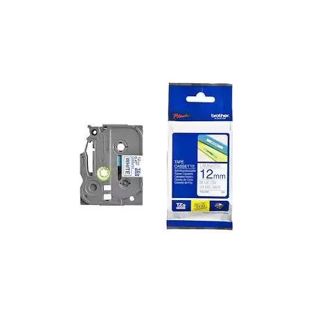 (TZE233) BROTHER CINTA ROTULADORA LAMINADA TEXTO AZUL SOBRE BLANCO - 12MMX8M